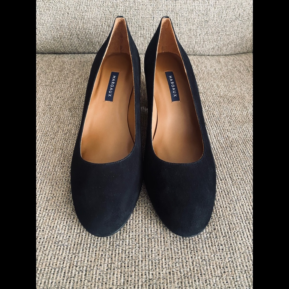 Margaux Black Suede Leather “The Heel” Pumps  EUR 40.5 US Size 10 NWOT NO BOX.